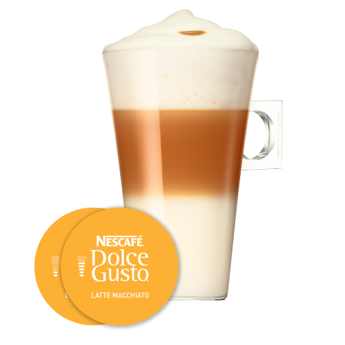 Cápsula con taza de Café Latte Macchiato 16 Cápsulas de NESCAFÉ Dolce Gusto